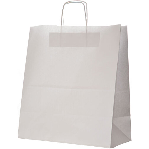 Krafttaschen Weißes Papier, Gedrehte Griffe , weiß, Papier, 40,00cm x 39,00cm x 18,00cm (Länge x Höhe x Breite), Bild 1