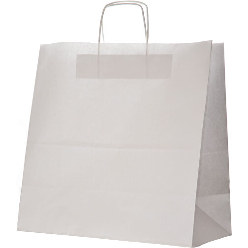 Krafttaschen Weißes Papier, Gedrehte Griffe , weiß, Papier, 50,00cm x 39,00cm x 18,00cm (Länge x Höhe x Breite), Bild 1