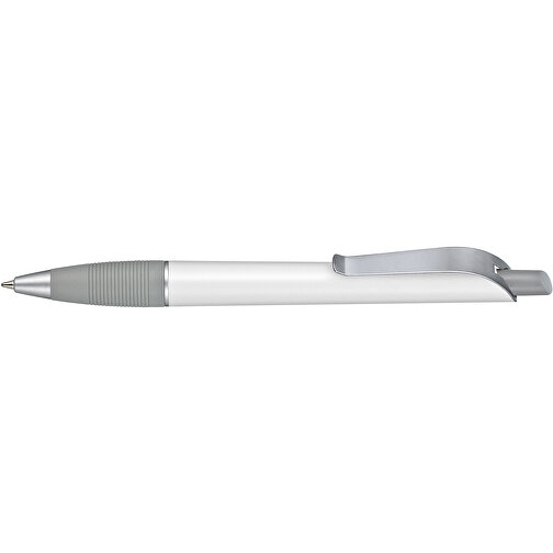 Kugelschreiber Bond , Ritter-Pen, stein-grau/weiß, ABS-Kunststoff, 14,30cm (Länge), Bild 3