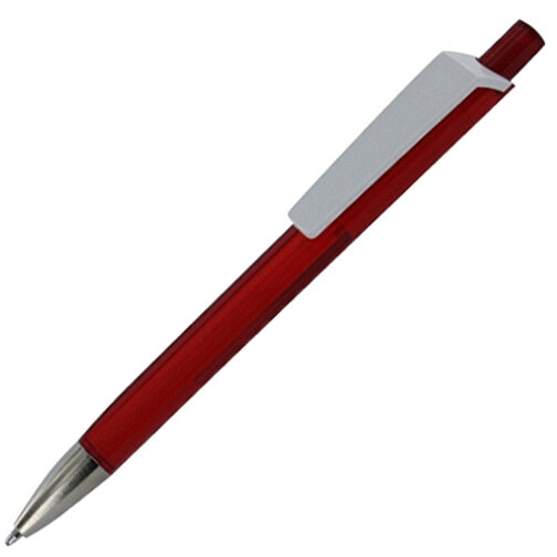 Kugelschreiber Tri-Star Transparent S , Ritter-Pen, kirsch-rot, ABS-Kunststoff, 14,00cm (Länge), Bild 2