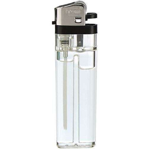 TOM® NM-1 11 Reibradfeuerzeug , Tom, transparent weiß, AS/ABS, 2,30cm x 8,00cm x 1,10cm (Länge x Höhe x Breite), Bild 1