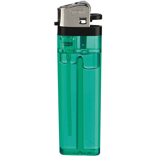 TOM® NM-1 15 Reibradfeuerzeug , Tom, transparent grün, AS/ABS, 2,30cm x 8,00cm x 1,10cm (Länge x Höhe x Breite), Bild 1