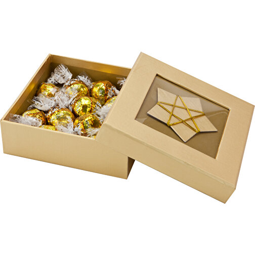 Goldene Schachtel , Gemischt, 12,00cm x 4,00cm x 12,00cm (Länge x Höhe x Breite), Bild 1