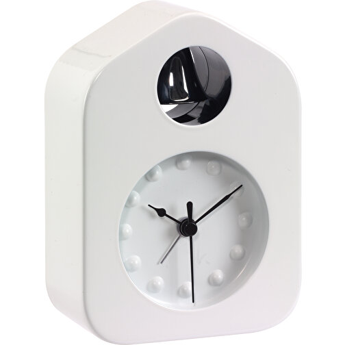 Orologio da scrivania BELL (bianco, plastica / acciaio, 387g) come gadget  personalizzati su