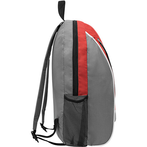 Rucksack POP , grau, rot, 600D Polyester, 28,50cm x 39,50cm x 15,00cm (Länge x Höhe x Breite), Bild 4