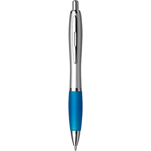 Kugelschreiber Aus Kunststoff Cardiff , hellblau, ABS, Plastik, AS, Stahl, 14,00cm (Höhe), Bild 1