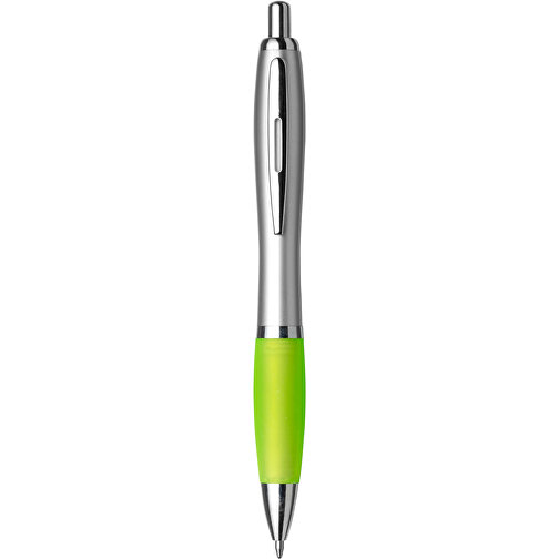 Kugelschreiber Aus Kunststoff Cardiff , limettengrün, ABS, Plastik, AS, Stahl, 14,00cm (Höhe), Bild 1