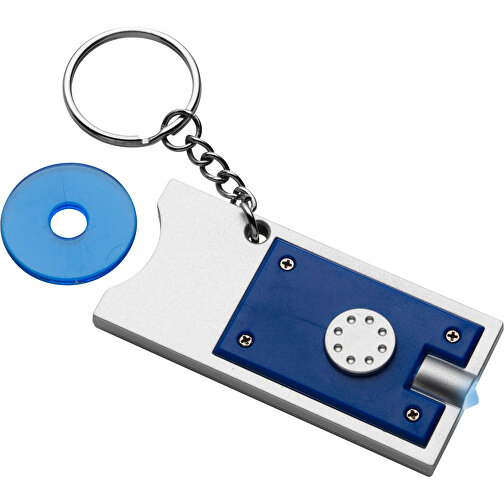 Schlüsselanhänger Aus Kunststoff Madeleine , blau, Metall, PS, 6,30cm x 0,50cm x 2,90cm (Länge x Höhe x Breite), Bild 1