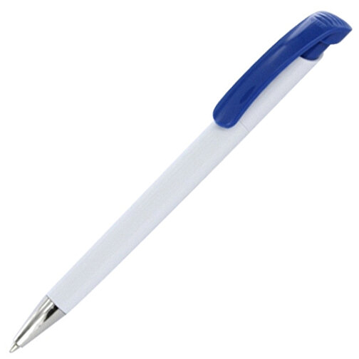 Kugelschreiber BONITA , Ritter-Pen, azurblau/weiß, ABS-Kunststoff, 14,80cm (Länge), Bild 2