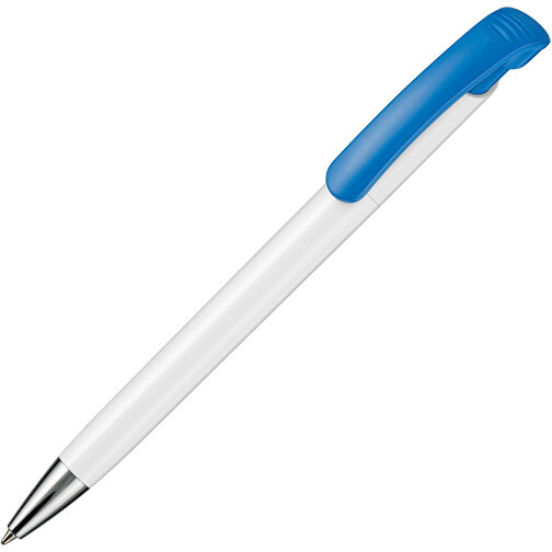 Kugelschreiber BONITA , Ritter-Pen, himmelblau/weiß, ABS-Kunststoff, 14,80cm (Länge), Bild 2