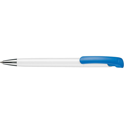 Kugelschreiber BONITA , Ritter-Pen, himmelblau/weiß, ABS-Kunststoff, 14,80cm (Länge), Bild 3
