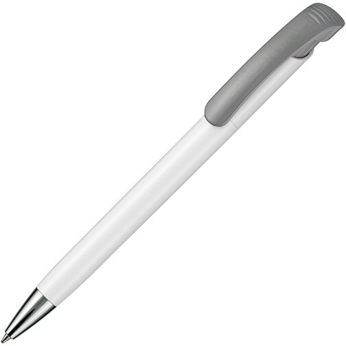 Kugelschreiber BONITA , Ritter-Pen, steingrau/weiß, ABS-Kunststoff, 14,80cm (Länge), Bild 2