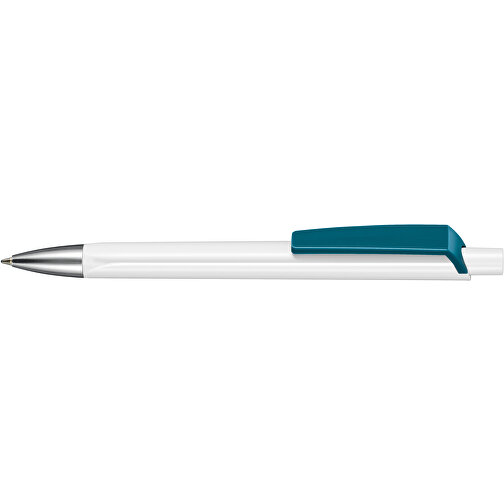 Kugelschreiber TRI-STAR , Ritter-Pen, petrol/weiß, ABS-Kunststoff, 14,00cm (Länge), Bild 3