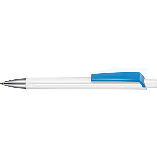 Kugelschreiber TRI-STAR , Ritter-Pen, himmelblau/weiß, ABS-Kunststoff, 14,00cm (Länge), Bild 3