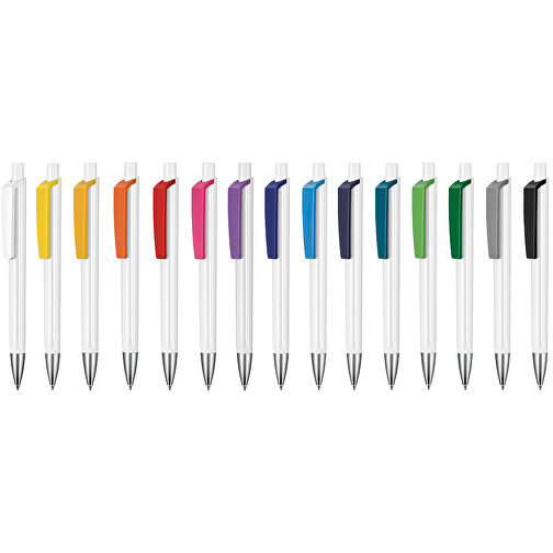 Kugelschreiber TRI-STAR , Ritter-Pen, weiß, ABS-Kunststoff, 14,00cm (Länge), Bild 4