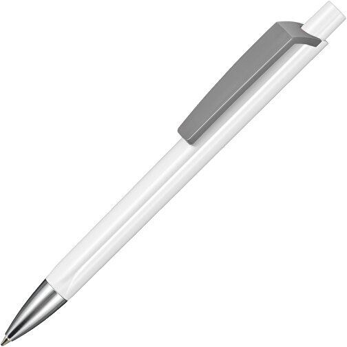 Kugelschreiber TRI-STAR , Ritter-Pen, steingrau/weiss, ABS-Kunststoff, 14,00cm (Länge), Bild 2