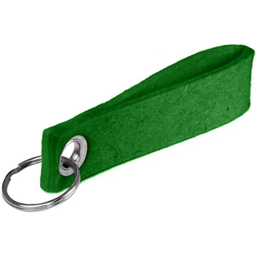 Schlüsselanhänger 3 Mm Polyesterfilz , Promo Effects, grün, Polyesterfilz, 3 mm dick, 12,00cm x 0,30cm x 2,50cm (Länge x Höhe x Breite), Bild 1