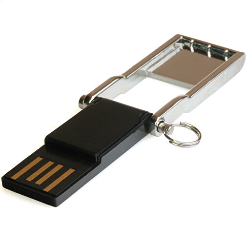 USB-Stick TINY 1GB , Promo Effects MB , silber / schwarz MB , 1 GB , Zinklegierung MB , 3 - 10 MB/s MB , 3,00cm x 0,40cm x 1,60cm (Länge x Höhe x Breite), Bild 1
