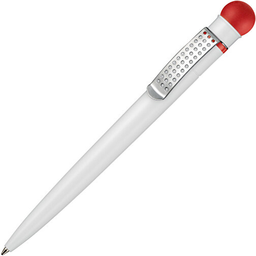 Kugelschreiber SATELLITE , Ritter-Pen, signalrot/weiß, ABS-Kunststoff, 14,60cm (Länge), Bild 2
