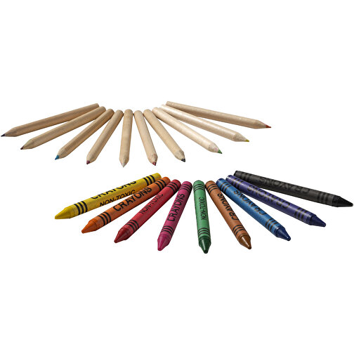 Sett med blyanter og fargekritt med 19 deler, Bilde 3