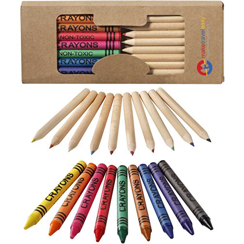 Sett med blyanter og fargekritt med 19 deler, Bilde 5