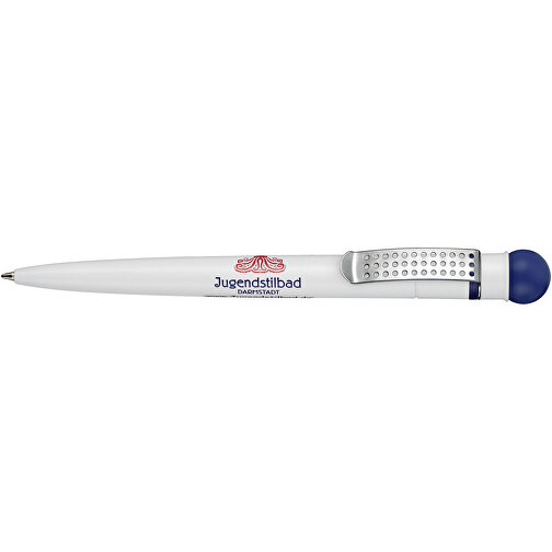 Kugelschreiber SATELLITE , Ritter-Pen, nachtblau/weiß, ABS-Kunststoff, 14,60cm (Länge), Bild 3