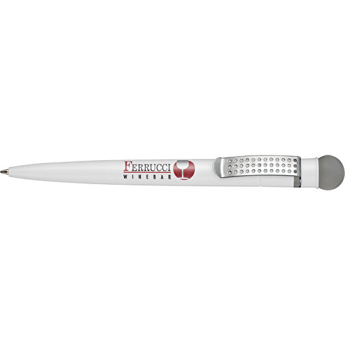 Kugelschreiber SATELLITE , Ritter-Pen, steingrau/weiß, ABS-Kunststoff, 14,60cm (Länge), Bild 3