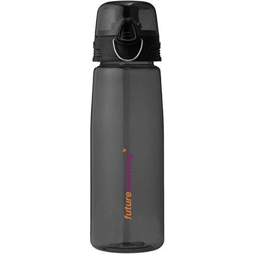 Capri 700 Ml Tritan™ Sportflasche , transparent schwarz, Eastman Tritan™, 25,00cm (Höhe), Bild 2