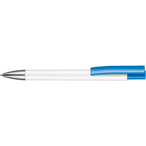 Kugelschreiber STRATOS , Ritter-Pen, himmelblau/weiß, ABS-Kunststoff, 14,50cm (Länge), Bild 3