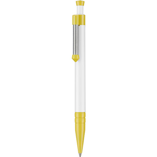 Kugelschreiber SPRING , Ritter-Pen, zitronen-gelb/weiss, ABS-Kunststoff, 14,10cm (Länge), Bild 1