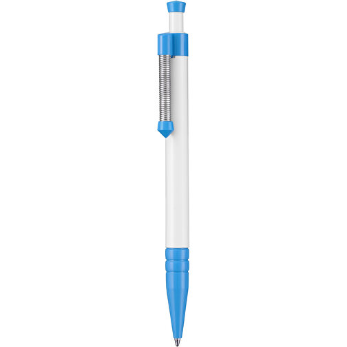 Kugelschreiber SPRING , Ritter-Pen, himmelblau/weiß, ABS-Kunststoff, 14,10cm (Länge), Bild 1