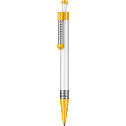 Kugelschreiber Spring SP , Ritter-Pen, apricot/weiß, ABS-Kunststoff, 14,10cm (Länge), Bild 1
