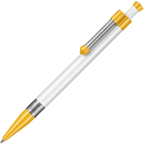 Kugelschreiber Spring SP , Ritter-Pen, apricot/weiss, ABS-Kunststoff, 14,10cm (Länge), Bild 2