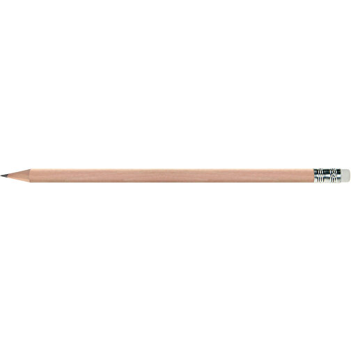 Bleistift, Natur, Rund, Mit Radierer , weiss, Holz, 18,50cm x 0,70cm x 0,70cm (Länge x Höhe x Breite), Bild 3