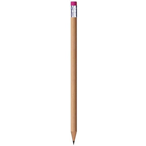 Bleistift, Natur, Rund, Mit Radierer , rot, Holz, 18,50cm x 0,70cm x 0,70cm (Länge x Höhe x Breite), Bild 1