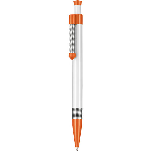 Kugelschreiber Spring SP , Ritter-Pen, orange/weiß, ABS-Kunststoff, 14,10cm (Länge), Bild 1