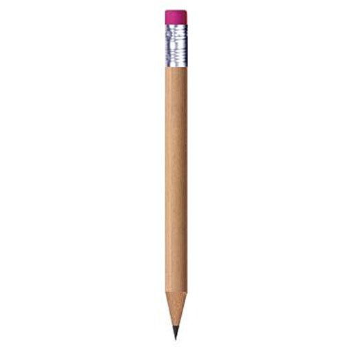 Bleistift, Natur, Rund, Mit Radierer, Kurz , rot, Holz, 9,50cm x 0,70cm x 0,70cm (Länge x Höhe x Breite), Bild 1