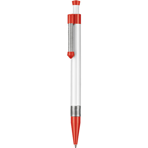 Kugelschreiber Spring SP , Ritter-Pen, signalrot/weiß, ABS-Kunststoff, 14,10cm (Länge), Bild 1