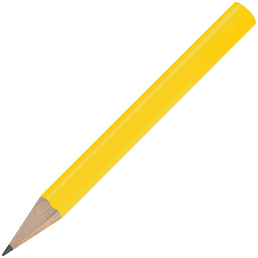 Bleistift, Lackiert, Rund, Kurz , gelb, Holz, 8,50cm x 0,70cm x 0,70cm (Länge x Höhe x Breite), Bild 2