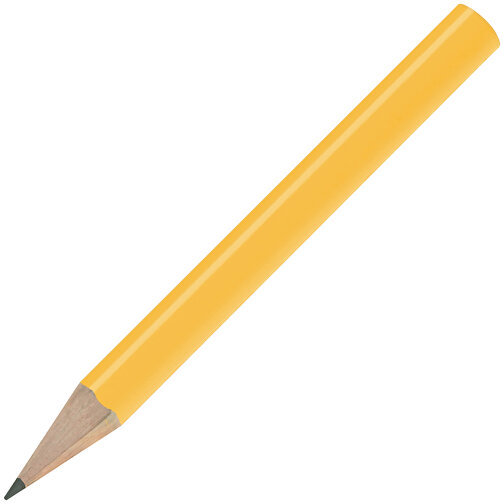 Bleistift, Lackiert, Rund, Kurz , dunkelgelb, Holz, 8,50cm x 0,70cm x 0,70cm (Länge x Höhe x Breite), Bild 2
