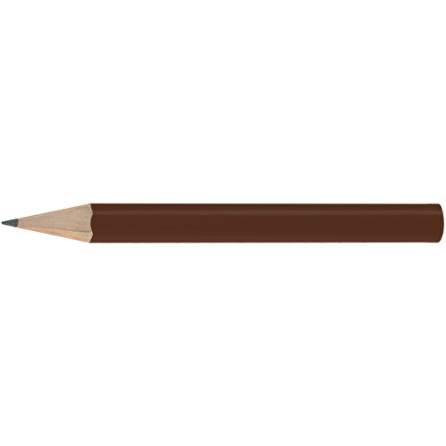 Bleistift, Lackiert, Rund, Kurz , dunkelbraun, Holz, 8,50cm x 0,70cm x 0,70cm (Länge x Höhe x Breite), Bild 3