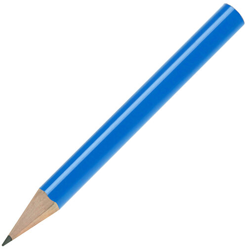 Bleistift, Lackiert, Rund, Kurz , blau, Holz, 8,50cm x 0,70cm x 0,70cm (Länge x Höhe x Breite), Bild 2