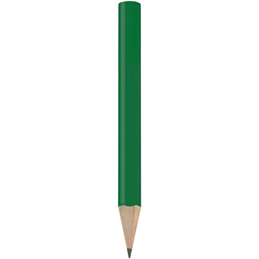 Bleistift, Lackiert, Rund, Kurz , dunkelgrün, Holz, 8,50cm x 0,70cm x 0,70cm (Länge x Höhe x Breite), Bild 1