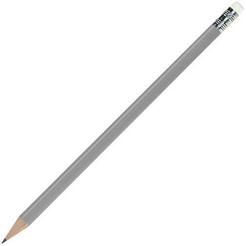 Bleistift Rund, Lackiert, Mit Radierer , grau, Radierer weiß, Holz, 18,50cm x 0,70cm x 0,70cm (Länge x Höhe x Breite), Bild 2