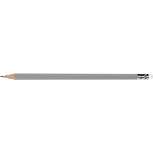 Bleistift Rund, Lackiert, Mit Radierer , grau, Radierer weiß, Holz, 18,50cm x 0,70cm x 0,70cm (Länge x Höhe x Breite), Bild 3