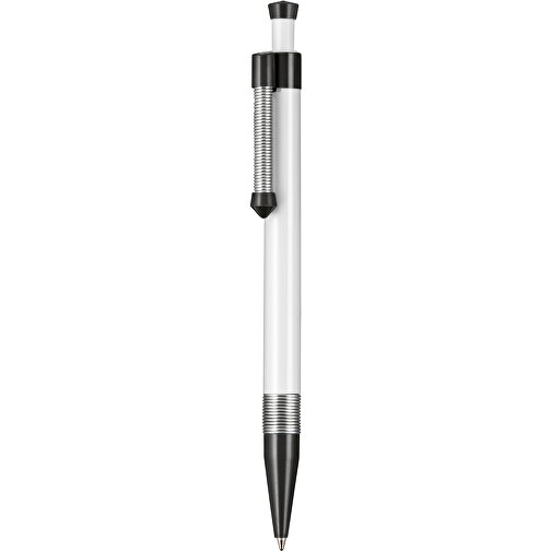 Kugelschreiber Spring SP , Ritter-Pen, schwarz/weiss, ABS-Kunststoff, 14,10cm (Länge), Bild 1