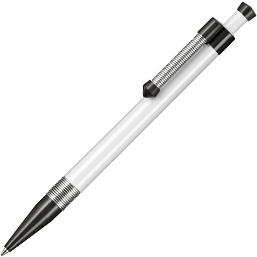 Kugelschreiber Spring SP , Ritter-Pen, schwarz/weiss, ABS-Kunststoff, 14,10cm (Länge), Bild 2