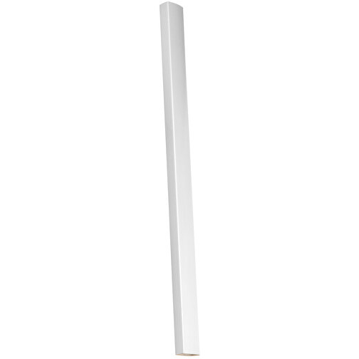 Zimmermannsbleistift, Eckig-oval , weiß, Holz, 17,50cm x 0,70cm x 1,20cm (Länge x Höhe x Breite), Bild 1