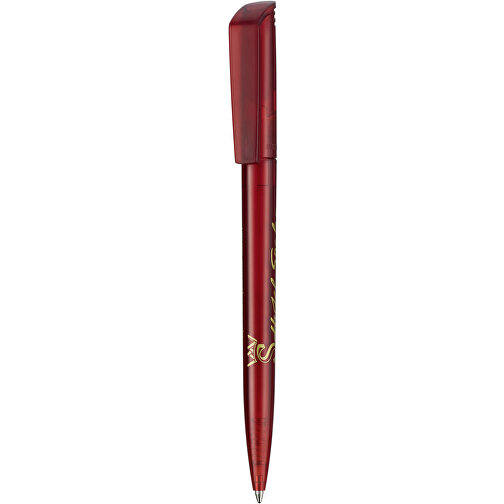Kugelschreiber FLIP TRANSPARENT , Ritter-Pen, rubin-rot, ABS-Kunststoff, 14,00cm (Länge), Bild 1