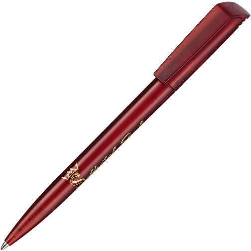 Kugelschreiber FLIP TRANSPARENT , Ritter-Pen, rubin-rot, ABS-Kunststoff, 14,00cm (Länge), Bild 2